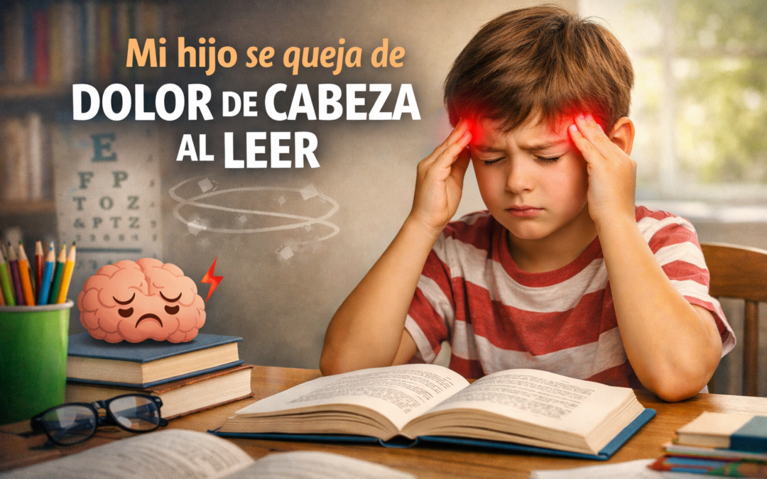 Mi hijo se queja de dolor de cabeza al leer